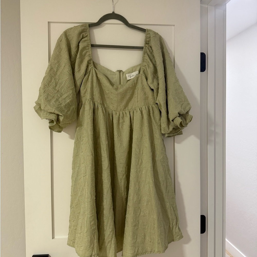Sweet Love Sage Textured Dress